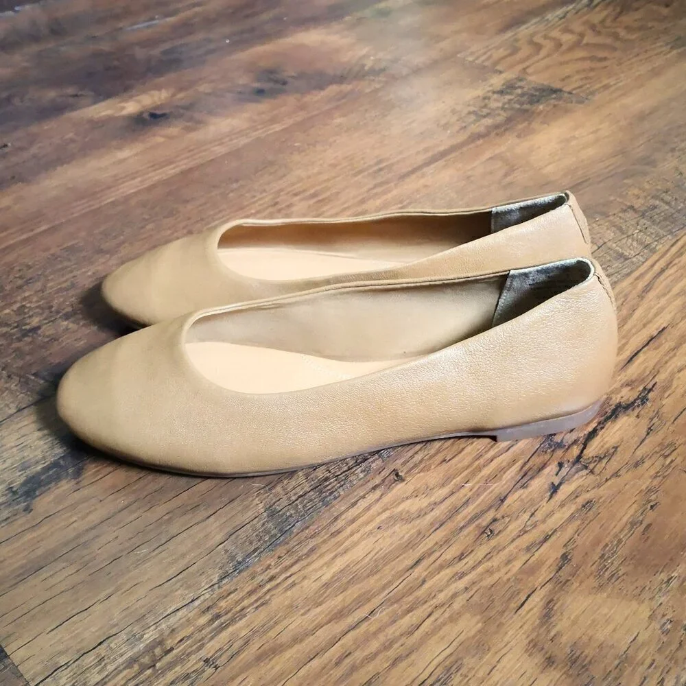 Hush Puppies Kendal PF Ballet‎ Flat Tan Full Grain Leather Size 9